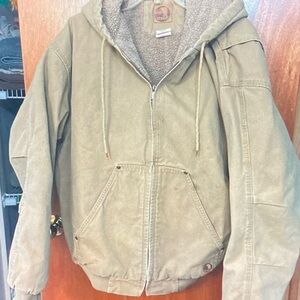 Men's Beige Hooded Military Jacket